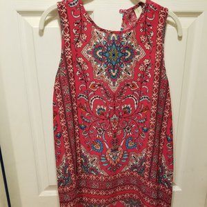 Allsion Joy Red Boho Floral Sleeveless Top - M